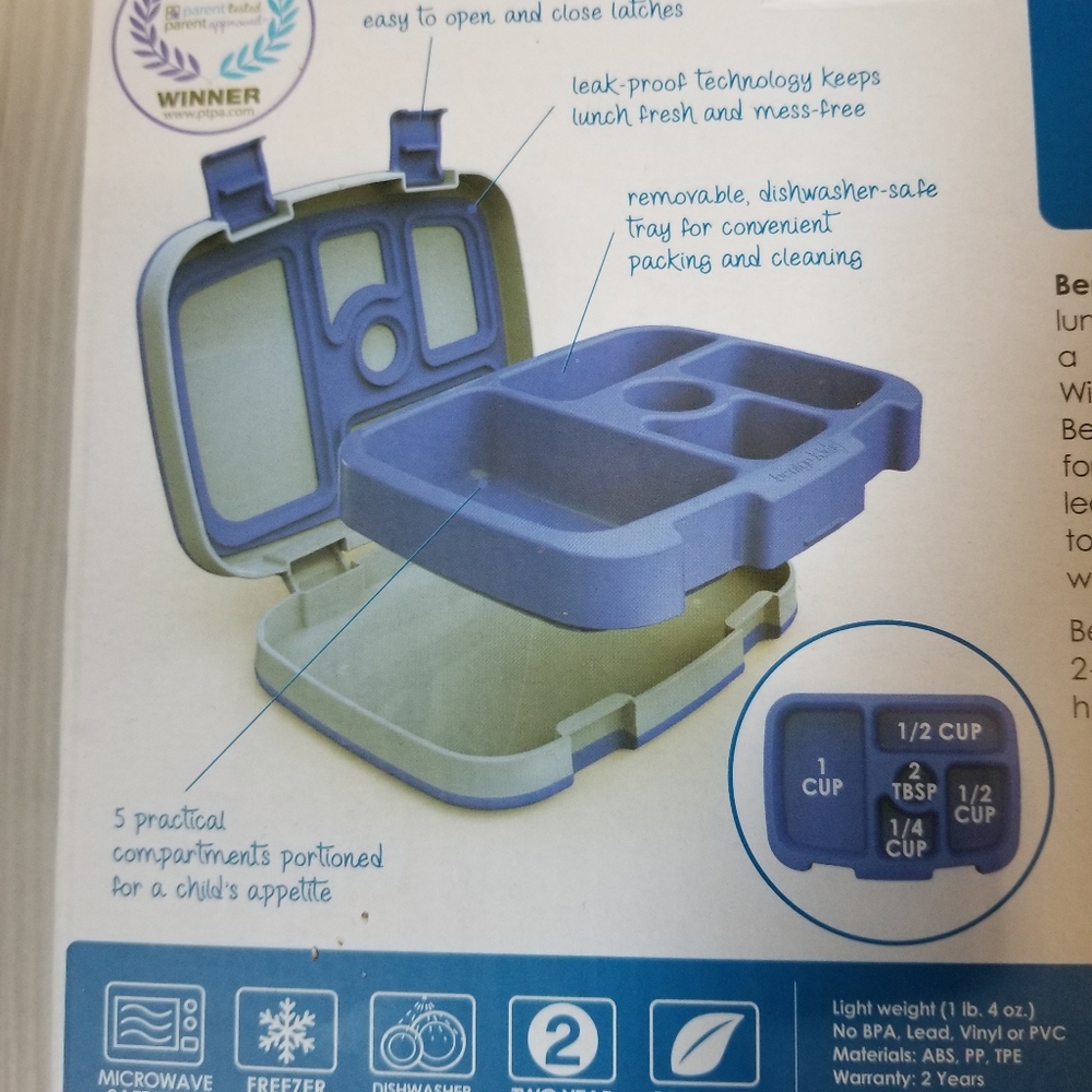 Bentgo Sky Blue kids durable & leak-proof lunch box NWT - Picture 3 of 14